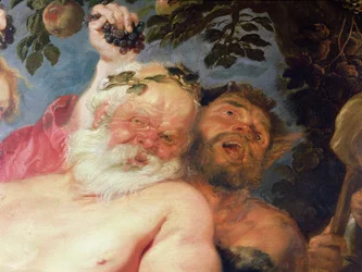 Silenus bêbado apoiado por sátiros, c.1620 (detalhe)